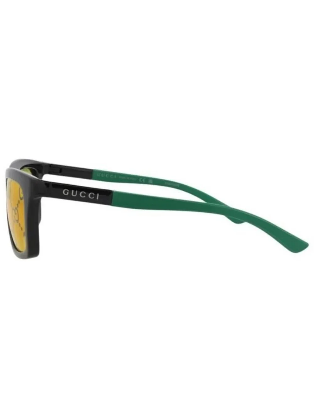 New Gucci Mens Square/Rectangle Black Green Yellow Fashion Designer Sunglasses